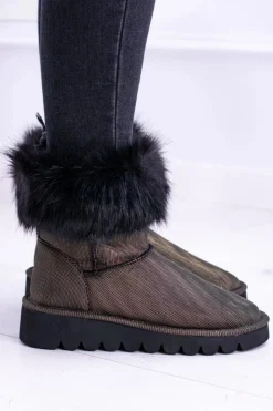 Damskie Boto Damskie Botki Śniegowce Wysokie Z Futerkiem Fourrure