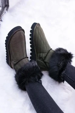 Damskie Boto Damskie Botki Śniegowce Wysokie Z Futerkiem Fourrure