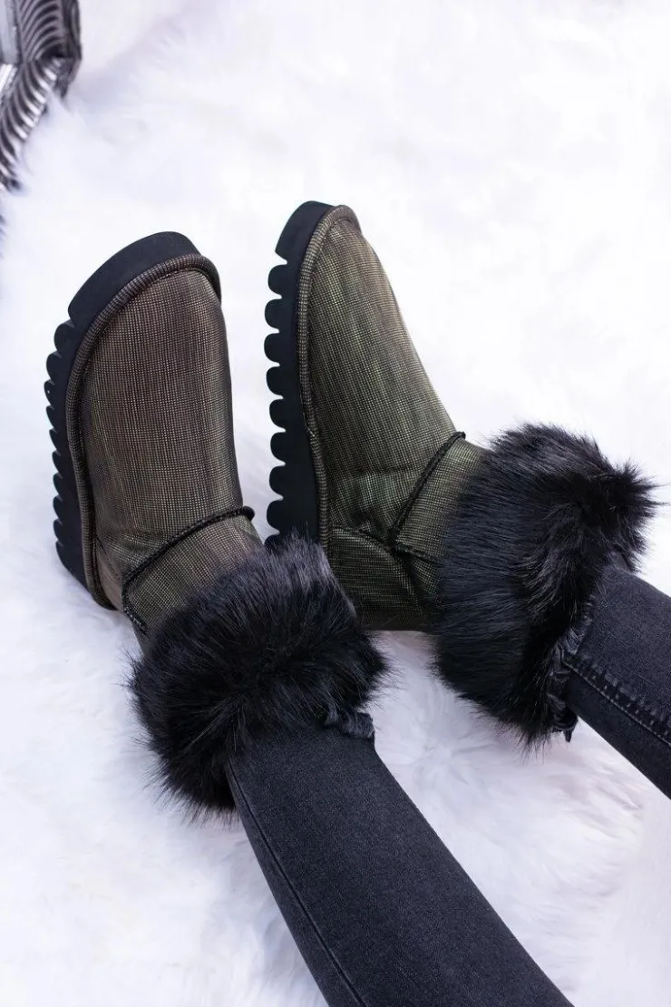 Damskie Boto Damskie Botki Śniegowce Wysokie Z Futerkiem Fourrure