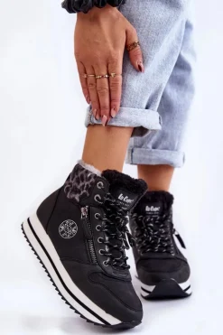 Damskie Lee Cooper Damskie Botki Ocieplane LCJ-22-31-1448 Czarne