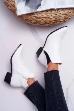 Boto Botki Zimowe Damskie|Brązowe I Beżowe Botki*Damskie Botki Płaskie Białe Murino