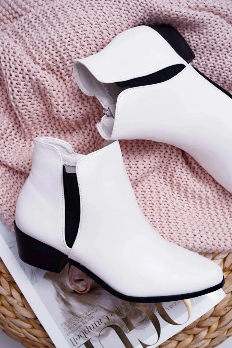 Boto Botki Zimowe Damskie|Brązowe I Beżowe Botki*Damskie Botki Płaskie Białe Murino