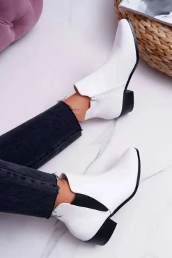 Boto Botki Zimowe Damskie|Brązowe I Beżowe Botki*Damskie Botki Płaskie Białe Murino