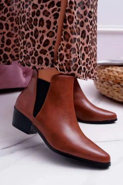 Damskie Boto Damskie Botki Płaskie Camel Murino