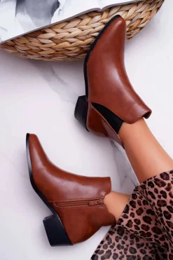 Damskie Boto Damskie Botki Płaskie Camel Murino