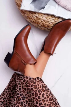 Damskie Boto Damskie Botki Płaskie Camel Murino