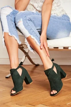 Online Buty damskie Vinceza Damskie Botki Sandały Na Słupku Odkryte Palce Zielone Grays