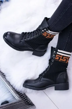 Damskie Boto Damskie Botki Skarpetkowe Czarne Herse