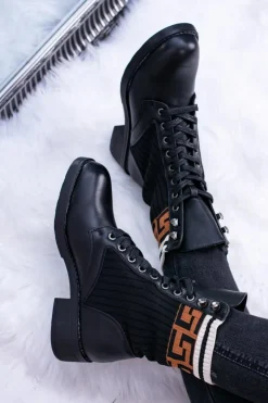 Damskie Boto Damskie Botki Skarpetkowe Czarne Herse