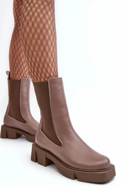 Damskie Laura Messi Damskie Botki Sztyblety 2693/230 Brązowe