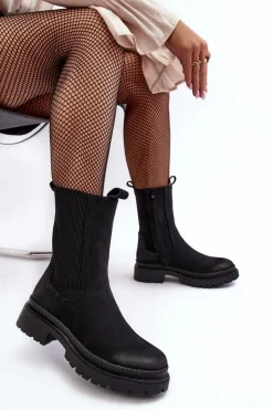 Discount Evento Damskie Botki Sztyblety Na Suwak Czarne Samil