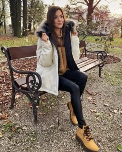 Damskie Big Star Shoes Damskie Botki Trapery Big Star Camel EE274035