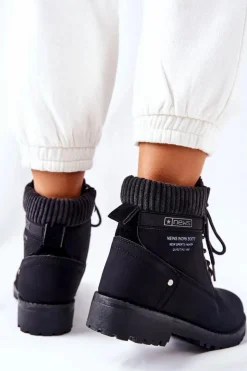 Sale Evento Damskie Botki Trapery Czarne Grunders Czarny