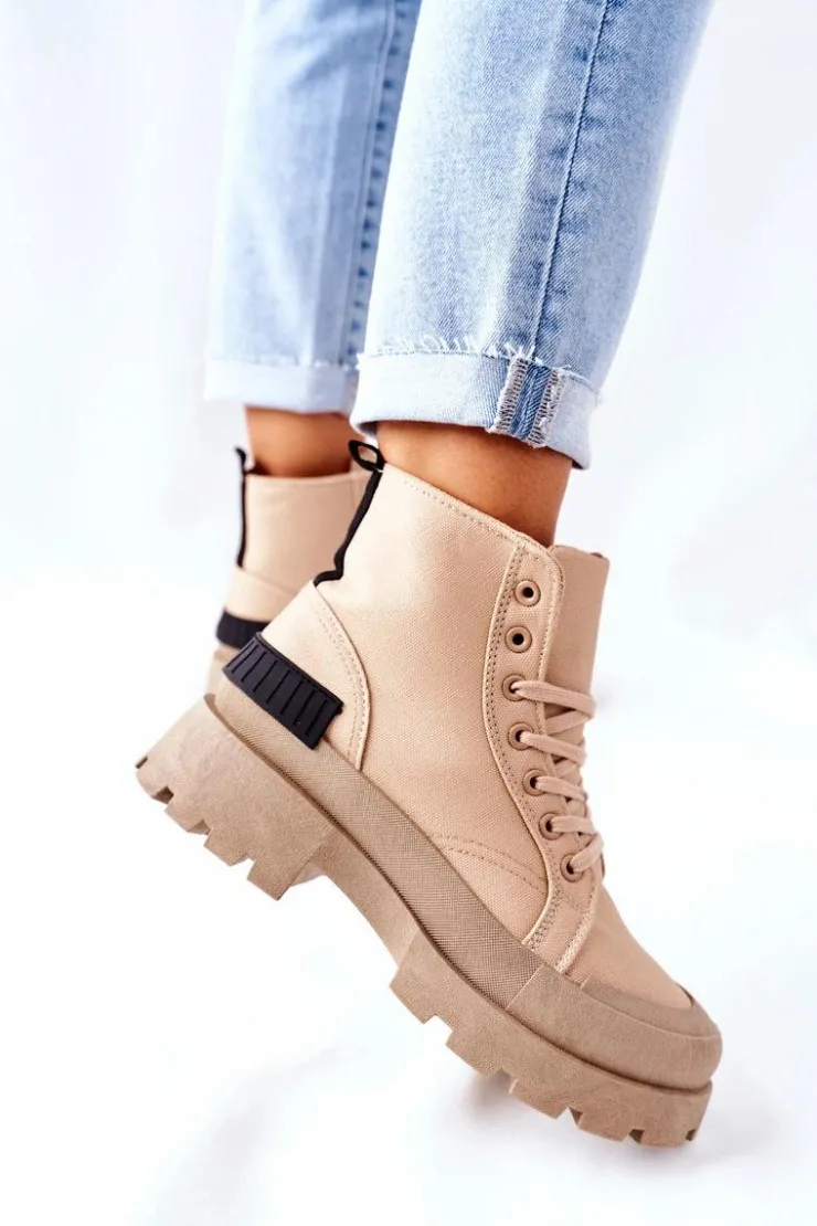 Discount Boto Damskie Botki Trapery Khaki Any One