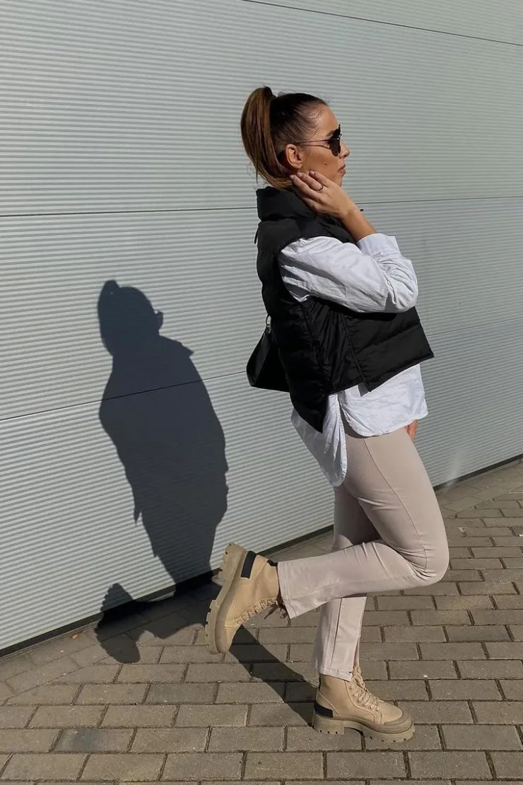 Discount Boto Damskie Botki Trapery Khaki Any One