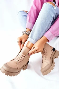 Discount Boto Damskie Botki Trapery Khaki Any One