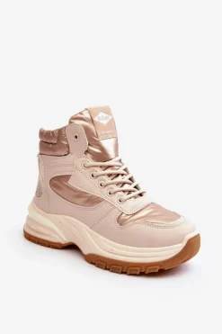 Lee Cooper Trekkingowe Damskie|Damskie Trapery*Damskie Botki Trapery Na Grubej Podeszwie LCJ-23-44-1972L Beżowe