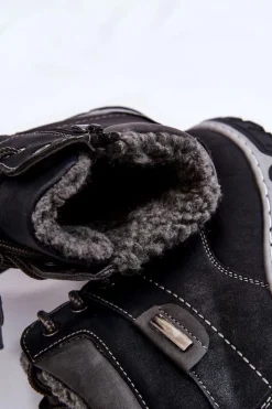 Best Boto Damskie Botki Trapery Ocieplane Na Suwak Czarne Jake