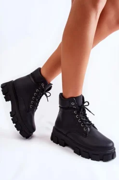 Boto Botki Ocieplane|Damskie Trapery*Damskie Botki Trapery Ocieplane Czarne Flavin