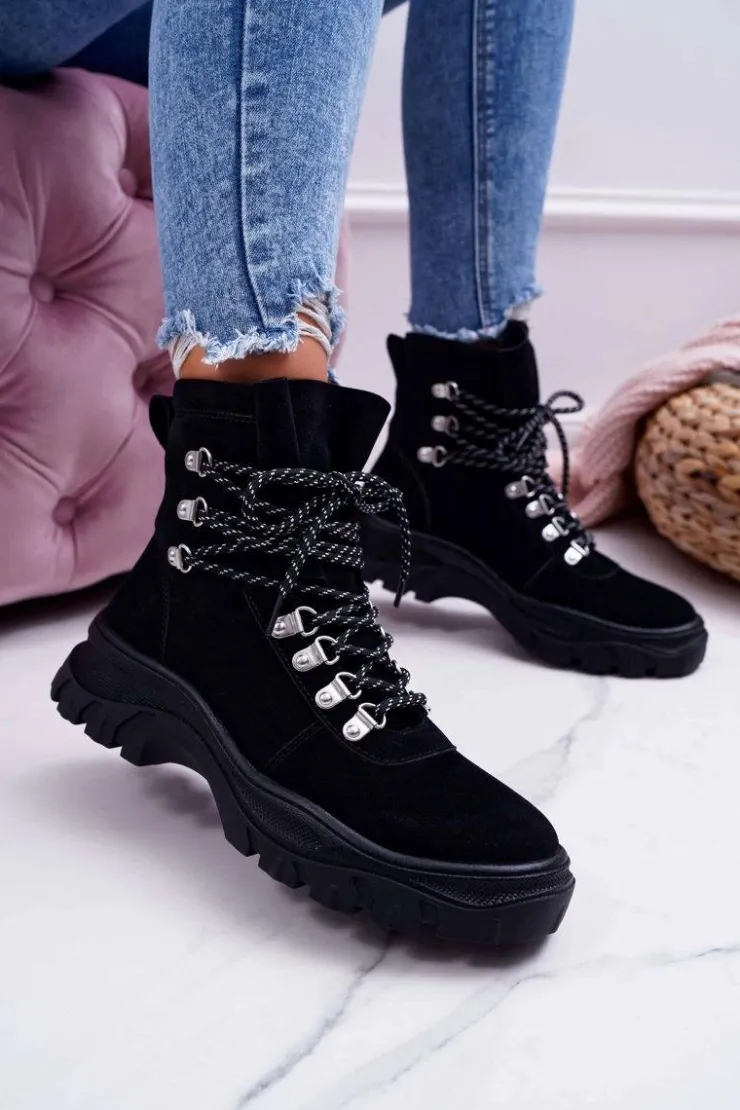 Best Buty Sergio Leone Damskie Botki Trapery Sergio Leone Czarne TR729