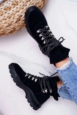 Best Buty Sergio Leone Damskie Botki Trapery Sergio Leone Czarne TR729