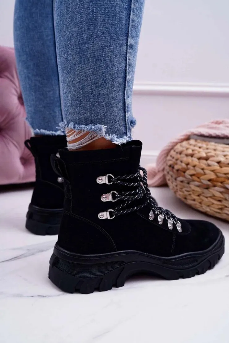 Best Buty Sergio Leone Damskie Botki Trapery Sergio Leone Czarne TR729