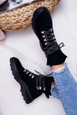 Best Buty Sergio Leone Damskie Botki Trapery Sergio Leone Czarne TR729