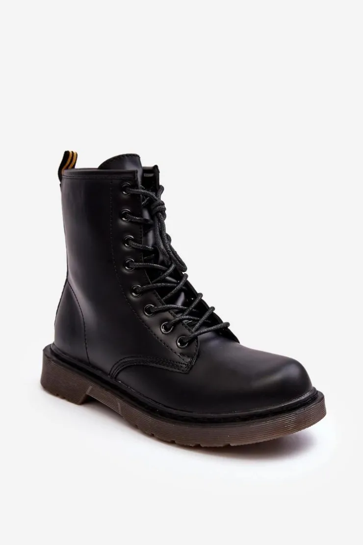 Damskie Boto Damskie Botki Trapery Z Suwakiem Czarne Mibrasa