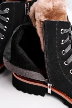 Hot Big Star Shoes Damskie Botki Trapery Zamszowe Big Star Szare GG274903