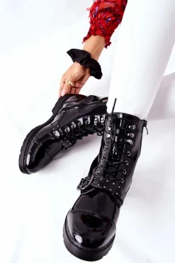 Damskie Cross Jeans Damskie Botki Trzewiki Czarne GG2R4022