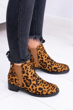 Outlet Boto Damskie Botki w Panterkę Sztyblety Midas
