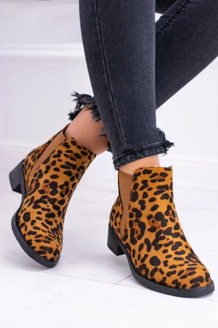 Outlet Boto Damskie Botki w Panterkę Sztyblety Midas