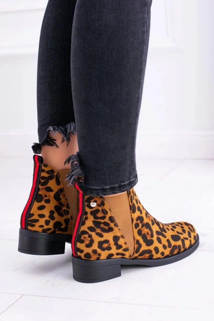 Outlet Boto Damskie Botki w Panterkę Sztyblety Midas
