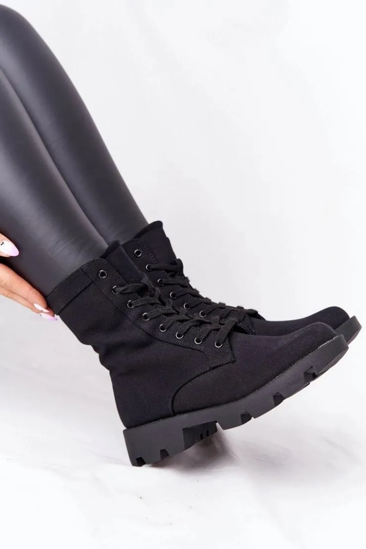 Online Boto Damskie Botki Workery Czarne Haley