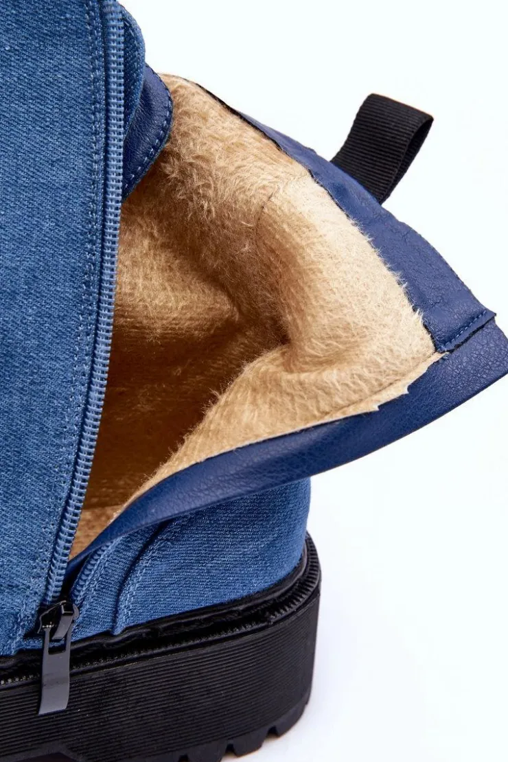 Boto Botki Sznurowane|Brązowe I Beżowe Botki*Damskie Botki Workery Niebieskie Teflorna