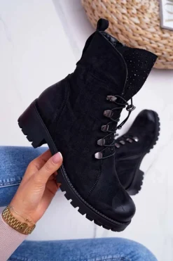 Damskie Damskie buty S.Barski Damskie Botki Wysokie Czarne Barski 18-52