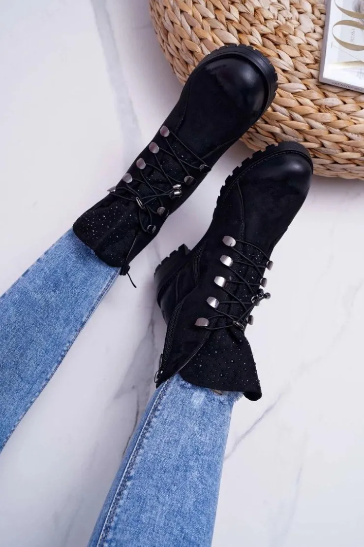 Damskie Damskie buty S.Barski Damskie Botki Wysokie Czarne Barski 18-52