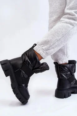 Boto Damskie Trapery|Czarne Botki*Damskie Botki Z Ociepleniem Czarne Feritos