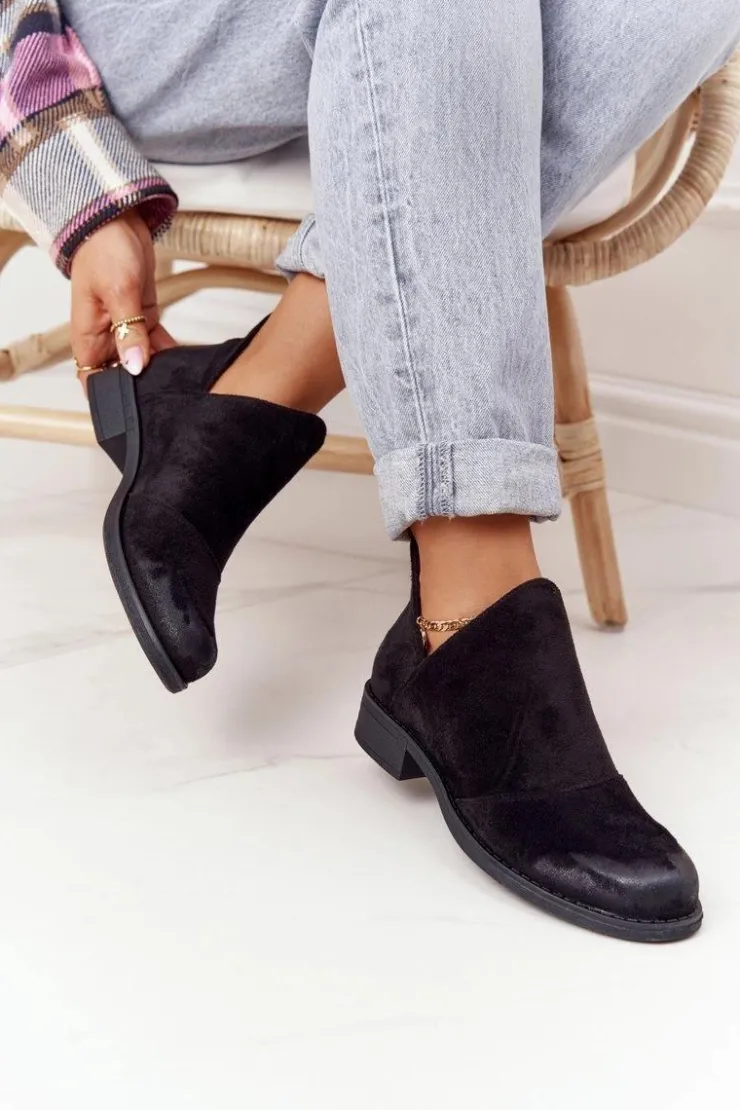 Boto Botki Wiosenne|Czarne Botki*Damskie Botki Z Wycięciami Czarne Hillary