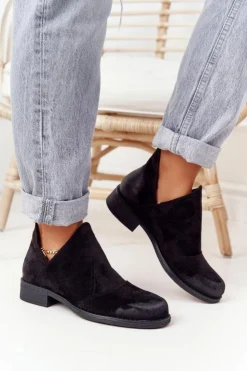 Boto Botki Wiosenne|Czarne Botki*Damskie Botki Z Wycięciami Czarne Hillary