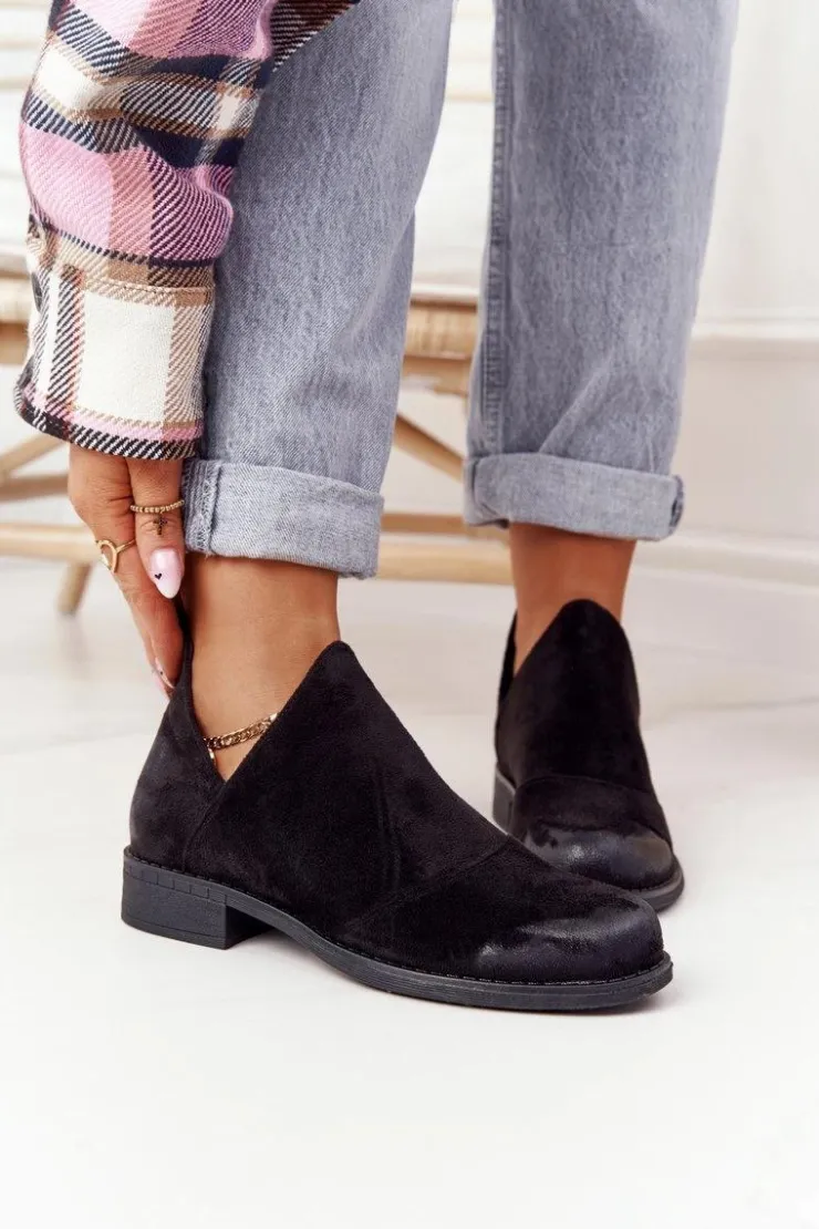 Boto Botki Wiosenne|Czarne Botki*Damskie Botki Z Wycięciami Czarne Hillary