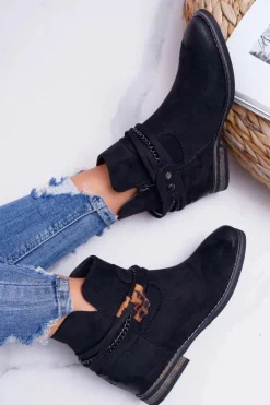 Damskie Buty damskie Vinceza Damskie Botki Zamszowe Ukryty Koturn Czarne Mirley