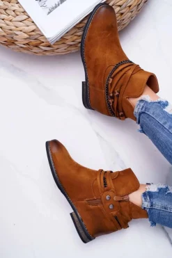 Hot Buty damskie Vinceza Damskie Botki Zamszowe Ukryty Koturn Camel Mirley