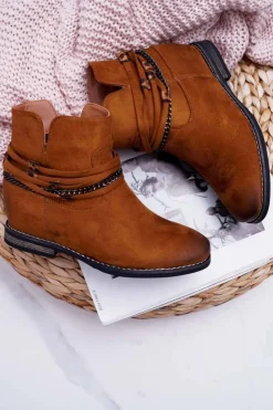 Hot Buty damskie Vinceza Damskie Botki Zamszowe Ukryty Koturn Camel Mirley