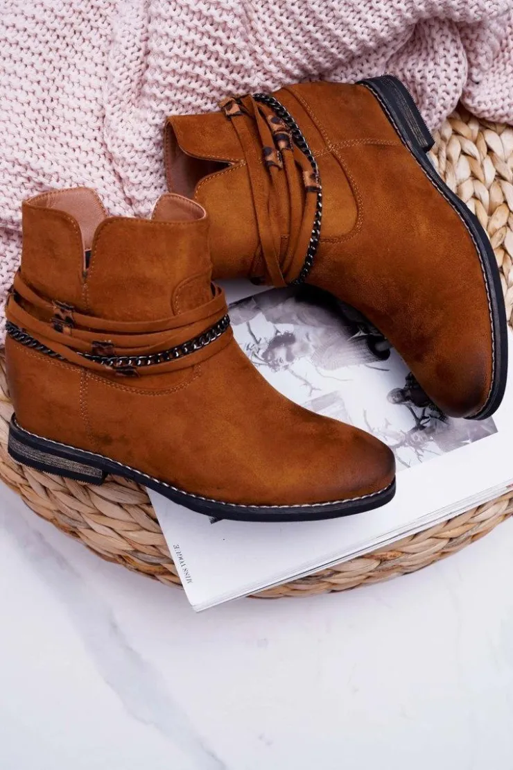 Hot Buty damskie Vinceza Damskie Botki Zamszowe Ukryty Koturn Camel Mirley