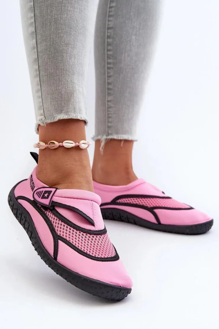 Clearance Big Star Shoes Damskie Buty Do Wody Różowe Big Star NN274A804 Różowy