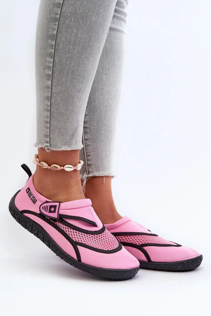 Clearance Big Star Shoes Damskie Buty Do Wody Różowe Big Star NN274A804 Różowy