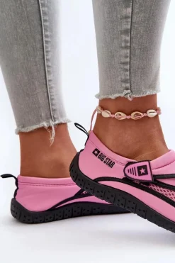 Clearance Big Star Shoes Damskie Buty Do Wody Różowe Big Star NN274A804 Różowy