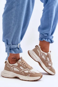 Online Boto Damskie Buty Sportowe Beżowe Contiro Beżowy