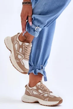 Online Boto Damskie Buty Sportowe Beżowe Contiro Beżowy